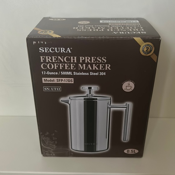 Secura Kitchen Secura French Press Coffee Maker In Stainless Steel